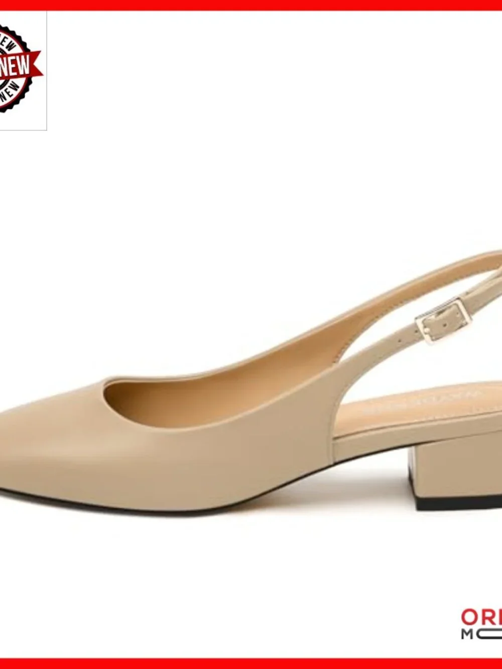 Women's Chunky Heel Slingback Pumps Square Toe Dress Shoes 1.5 Inch